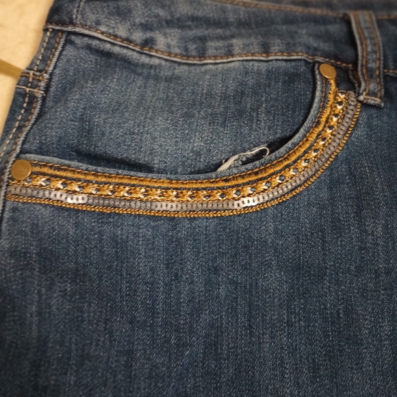 Avenue Denim Pencil Skirt Cotton Blend Women's Plus Size 24 Blue - Picture 7 of 11